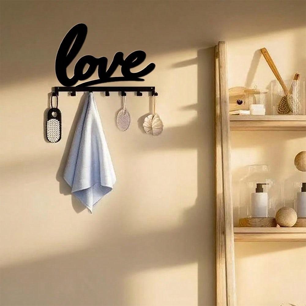 Metal Love Word Wall Hook 7 Hook Set Rustproof Home Decor Organizer for Keys Towels Coats Kitchen