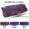 Gaming Keyboard LED 3-Color USB Wired Backlit Waterproof Computer Crack Ergonomic Keyboard
