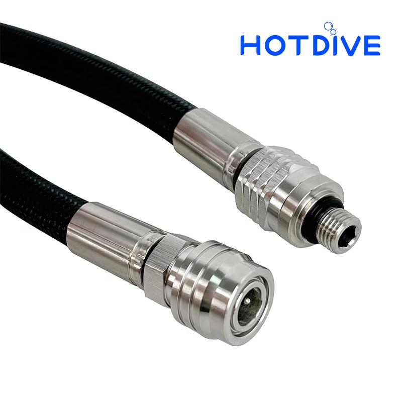 HOTDIVE 360° Rotating Braided Scuba Diving Low-Pressure Hose