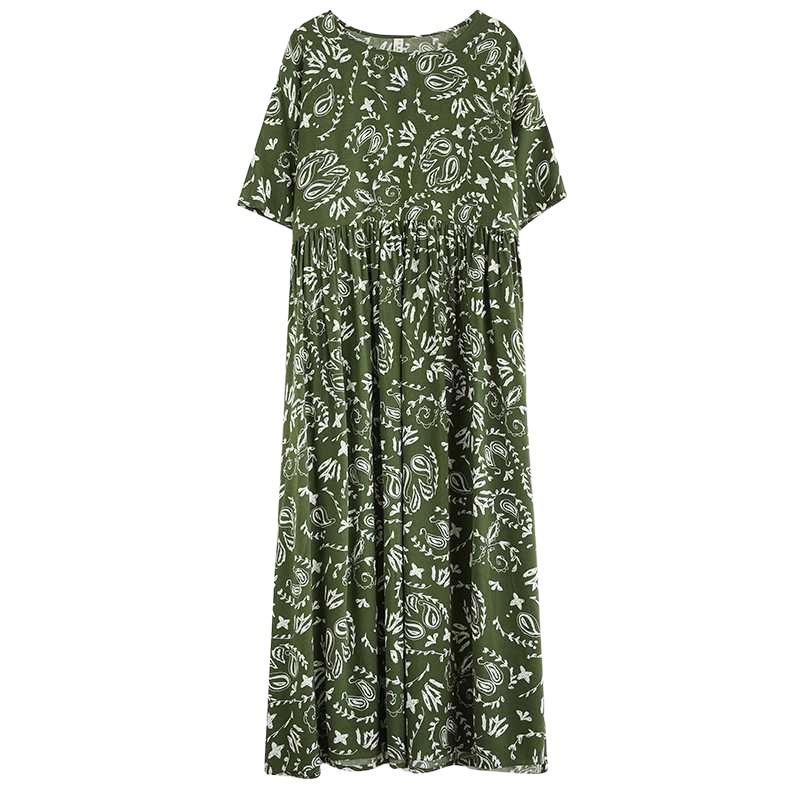 Simple Fashion Plus Size Round Neck Printed Dress