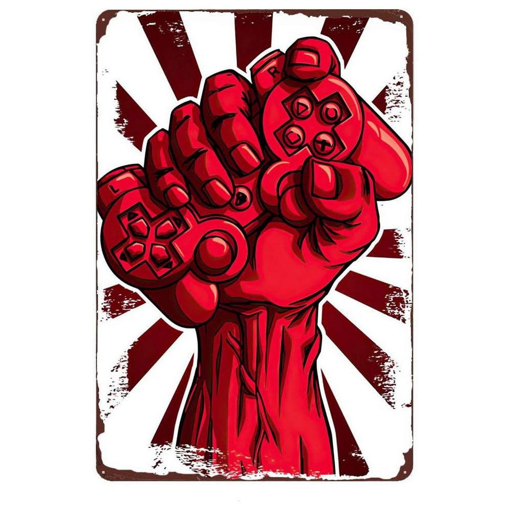 Metal Tin Signs Plaque Video Game Wall Decoration Vintage Art Posters Iron Painting for Man Cave Home Cafe Game Room Club Bar