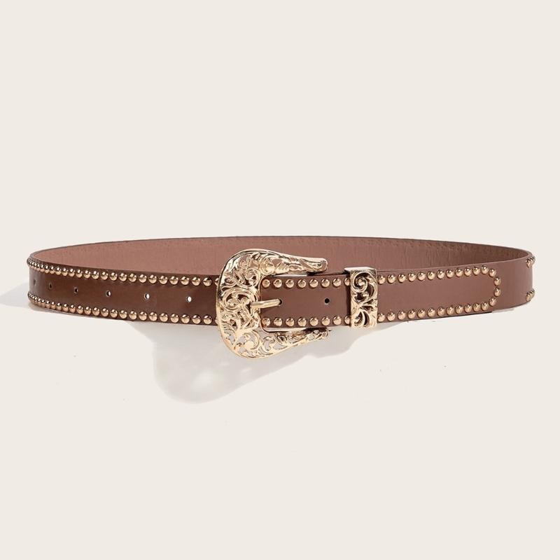 Pin Buckle Belt for Pants Rivet Studded Leopard Pattern Belt Subcultures Sweater Belt 2000s Hot Girl Belt Waist Accessory