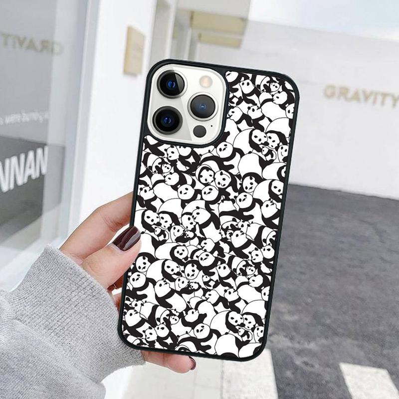 China Panda Creative Hard Phone Case For iPhone 17 Air 15 16 Cover  11 13 14 Pro Max 12 Plus Max Fundas