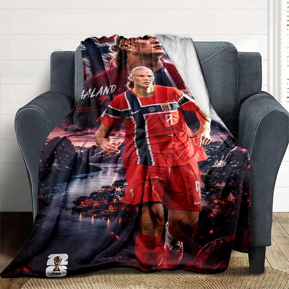 1pc Haaland1 Blanket, Gift, for Men and Women, Soft Blanket, Good for Sofa Bed Couch Travel, Lightweight Flannel Blanket