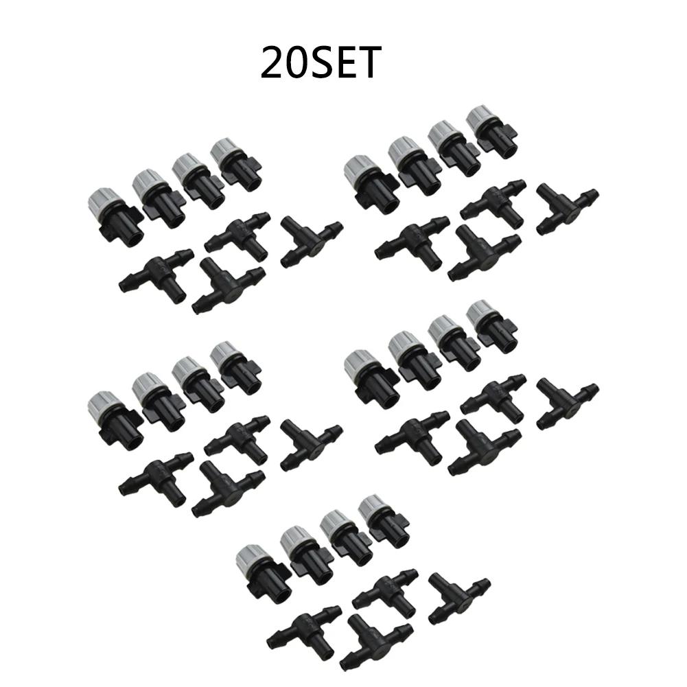 Tools Fine Misting Nozzles Sprinkler Irrigation Joints Mist Plant Plasic Atomizing Supplies Garden Home Plastic 20Pcs