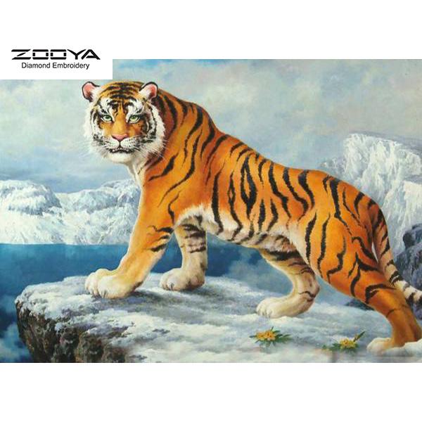

ЗООЯ DIY 3D круглая алмазная картина животное тигр вышивка крестиком домашний декор