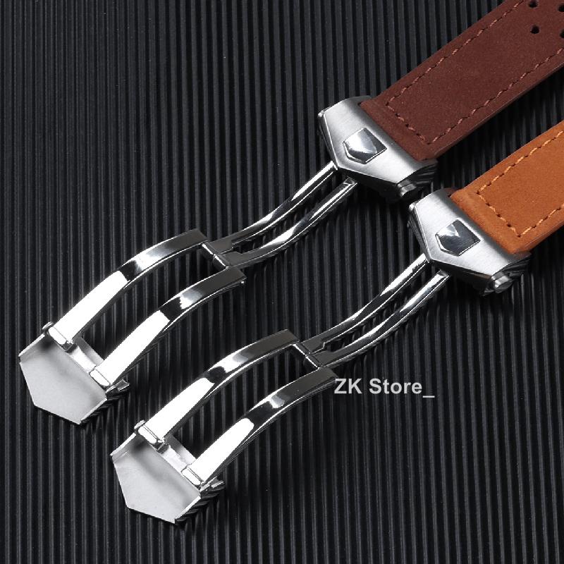 20mm 22mm Bracelet for Tag Heuer Connected 45 for Carrera for Monaco Leather Replace Band Frosted Cowhide Universal Accessory