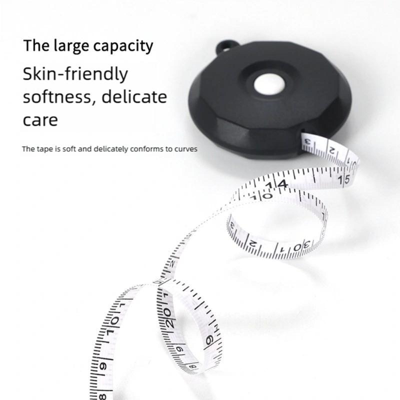 Automatic Lock Flexible Measuring Tape 2 Meter 2 Sided Inches Centimeters Lightweight Body Size Tool Easy 1 Button Retract