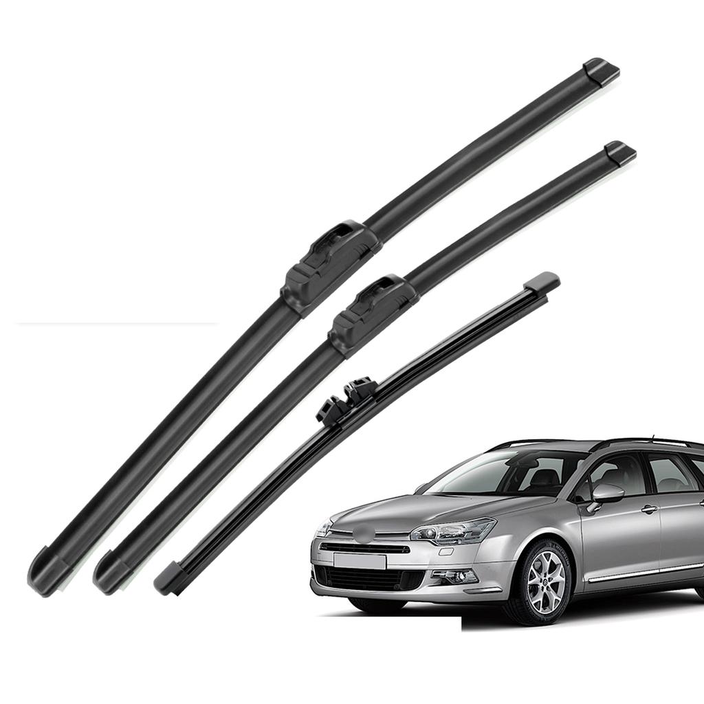 For Citroen C5 Estate 2008-2016 2009 2010 2011 Wiper Front & Rear Wiper Blades Windshield Windscreen Window Brushes 28"+22"+10