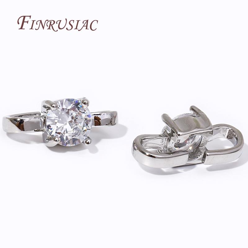 18K Gold Plated 3 Shape Clasps Connectors Zircon Crystal Bracelet Buckle Connector For Jewelry Making DIY Necklace Accessories