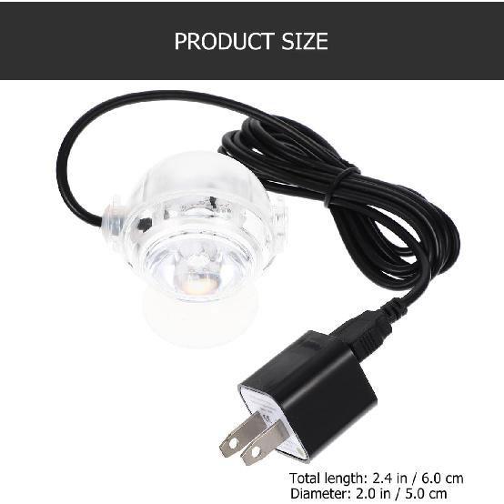 Underwater Led Fish Tank Lamp with Suction Cup Submersible Aquarium Light for Aquatic Plants and Fish Us Plug for Freshwater and Lighting