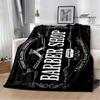 Barbershop retro print blanket children's warm flange blanket home travel blanket bed linings Picnic blanket birthday gift