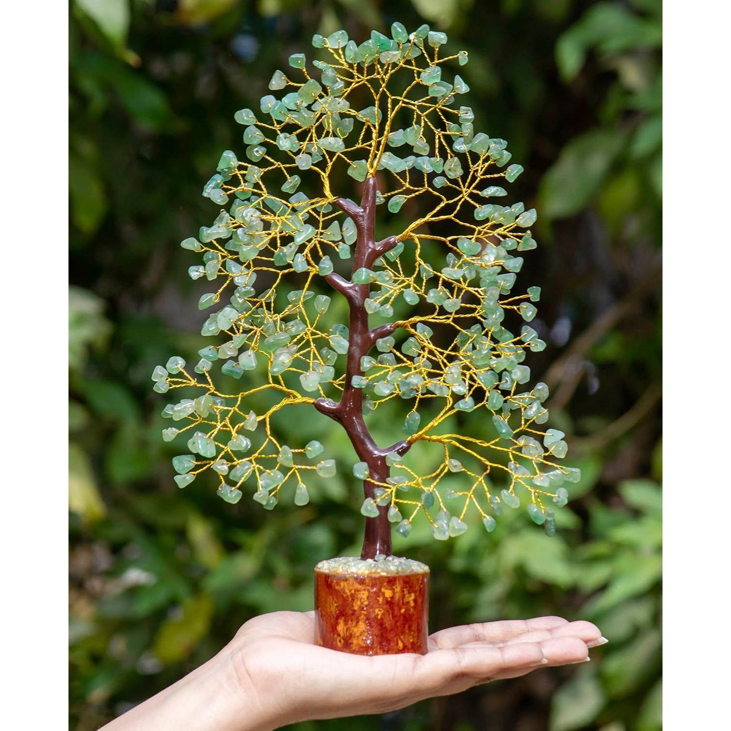 

Дерево из кристаллов зеленого нефрита, сувенир на удачу для предметов домашнего декора, кристаллы, драгоценные камни, бонсай, денежное дерево на удачу, предмет для украшения, подарок зелёный/золотистый