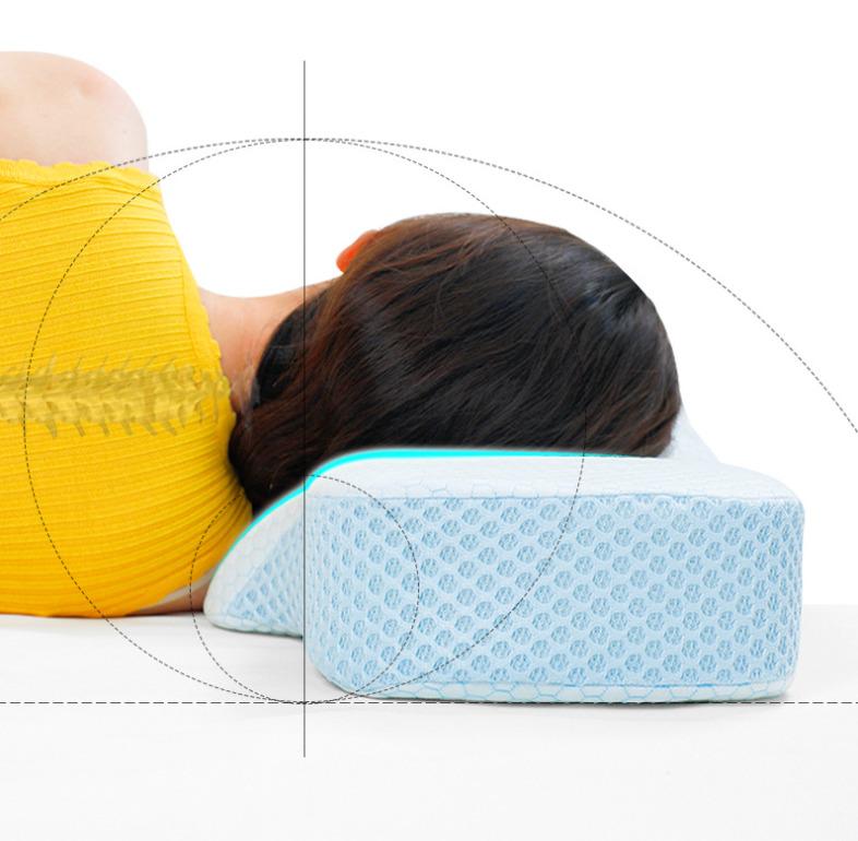 Ergonomic Orthopedic Memory Foam Neck Support Pillow Comfortable Removable Cover Customized Sleeping Travel Positioner