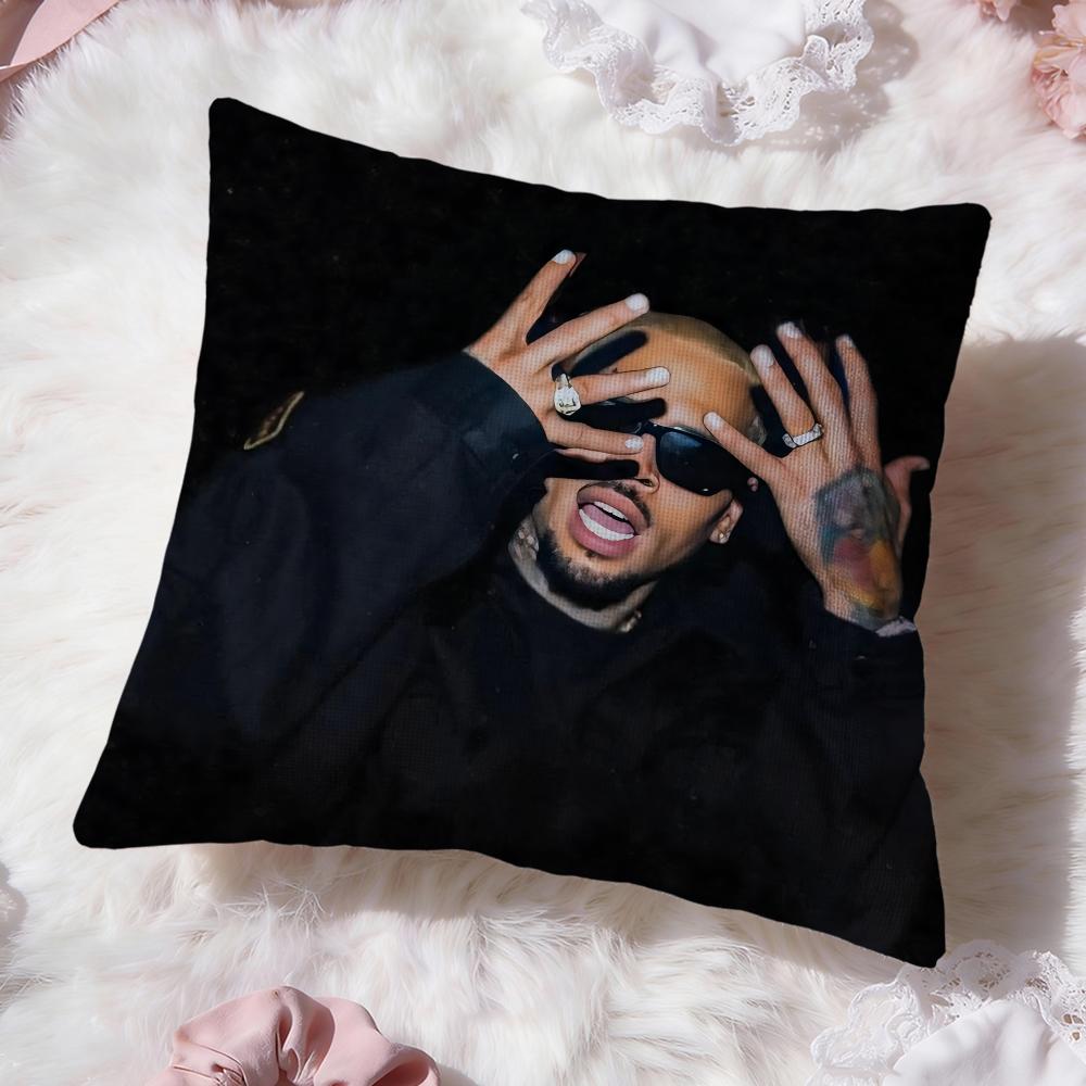 Hot C-Chris Brown Cushion Cover Premium Comfort Reversible Pillow Cove -Two in One Design for Any Room & Car Interior