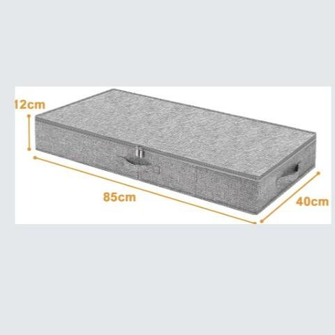 

Under Bed Storage Box with Compartments Dustproof Foldable with Lid for Clothes Sheets Quilts Organization серый