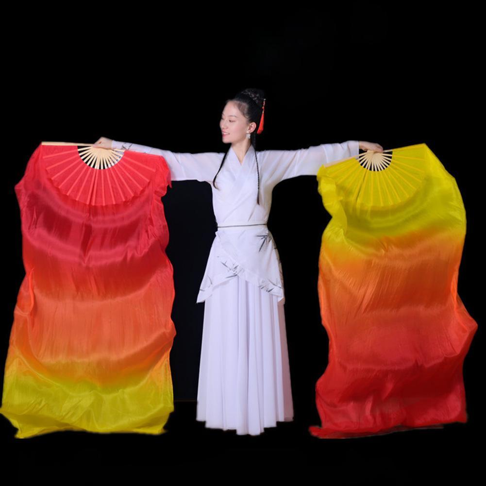 Home Decor Dancing Fan Extended Floating Head Gradient Color Dance Fans Portable Belly Dance Fan Dance Performance Wedding
