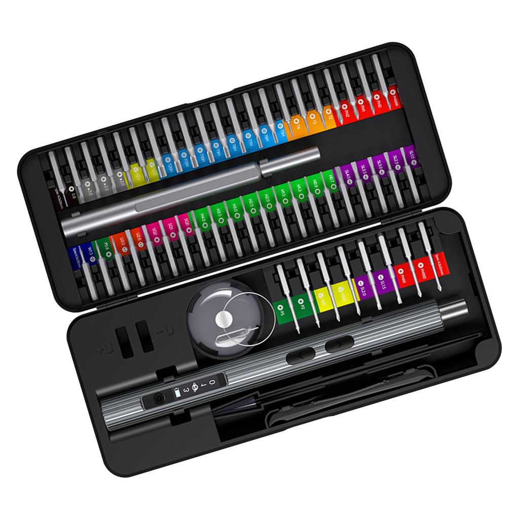 Screwdriver Tool Kit with Electric and Manual Handle 50Pcs S2 Steel Bits for Daily Maintenance Disassembly