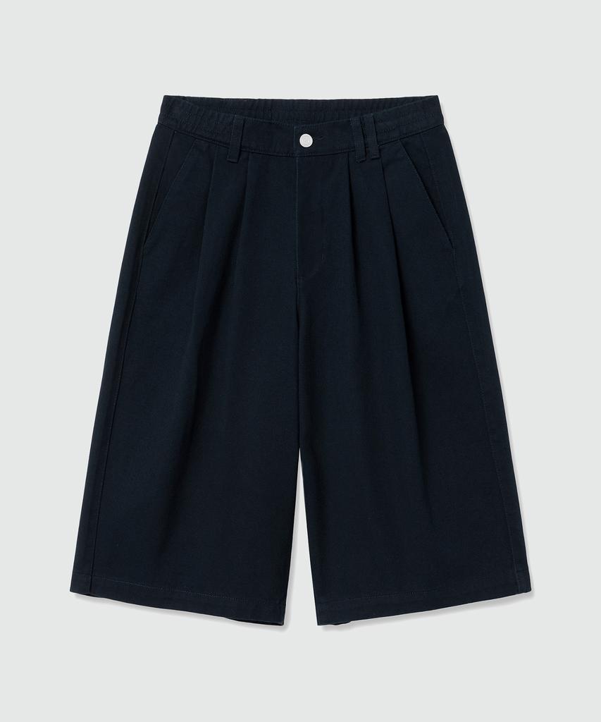 DECET Cotton 2Pleats Shorts Dcpt041Navy