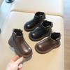 Girls' Cotton Shoes, Solid-color Ankle Boots, New Autumn Styles for Toddlers and Young Children, with a Back Zipper, Baby Boots In a British Style