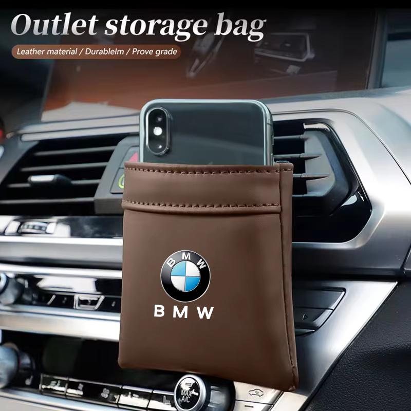 Car Vent Organizer Phone Pocket Glasses Card Key Storage Bag For BMW e46 e90 e60 f30 f10 e39 f20 e36 g20 g30 e87 e92 Accessories TU0