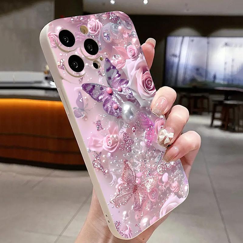 Oil Painting Pink Rose Flower Phone Case For iPhone 17 16 15 14 13 Pro Max 12 11 16 Plus 16E 17 Air Shockproof Soft Bumper Cover