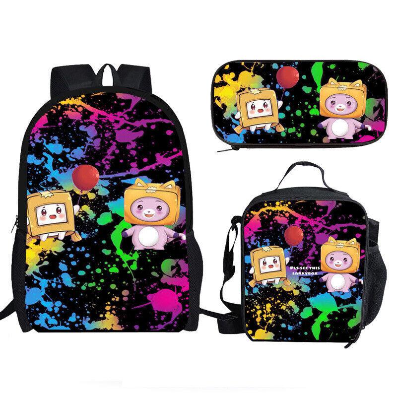 Backpack Fashion Polyester Student Schoolbag Oxford Cloth Cartoon Children'S Backpack Satchel Pencil Case Set