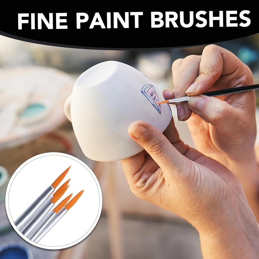 100/50pcs Black Nylon Hair Paint Brushes with Flat and Round Tip Acrylic, Suitable for Oil Painting, Craft Paint Brushes, Suitable for Acrylic