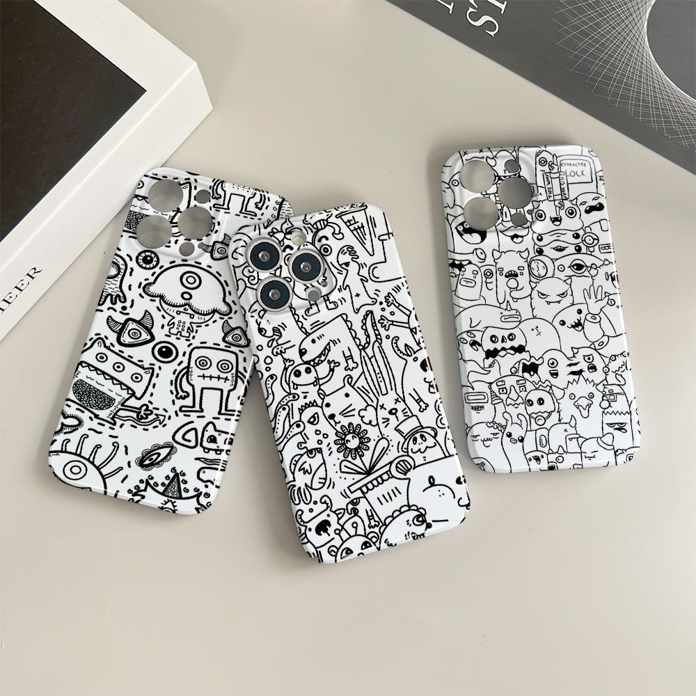All-inclusive Film Phone Case Cartoon Fashion Design Hard Shell Full Cover Camera Protection Case for iPhone Samsung Xiaomi Poco Redmi