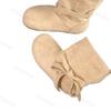 Women Suede Short Boots  Autumn Winter New Vintage Lace Up Bow Knot Fashion Boots Comfortable Outdoor Non Slip Casual Flats