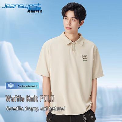 Jeanswest Herren Waffelstrick Poloshirt