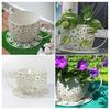 Vintage Teacup Planter Iron Floral Cutout Flowerpot Decorative Plant Pot for Succulents Herbs Flowers Indoor Outdoor Garden Decor