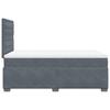 Box Spring Bed with Mattress Dark Grey 120 x 190 cm Velvet