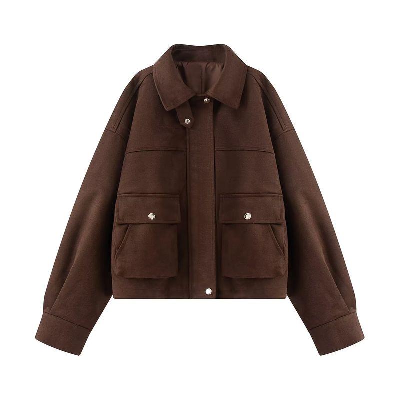 Za New Fall Women's Clothing 2025 Fashion Wind Fashion Minimalist Pure Leather Pilot Jacket Outwear 8073253