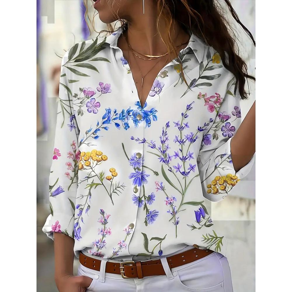 Women's Shirt Casual Loose Soft Comfortable Button Lapel Fashion Shirt Sun Shade Breathable Women's Slim Shirt Plus Size