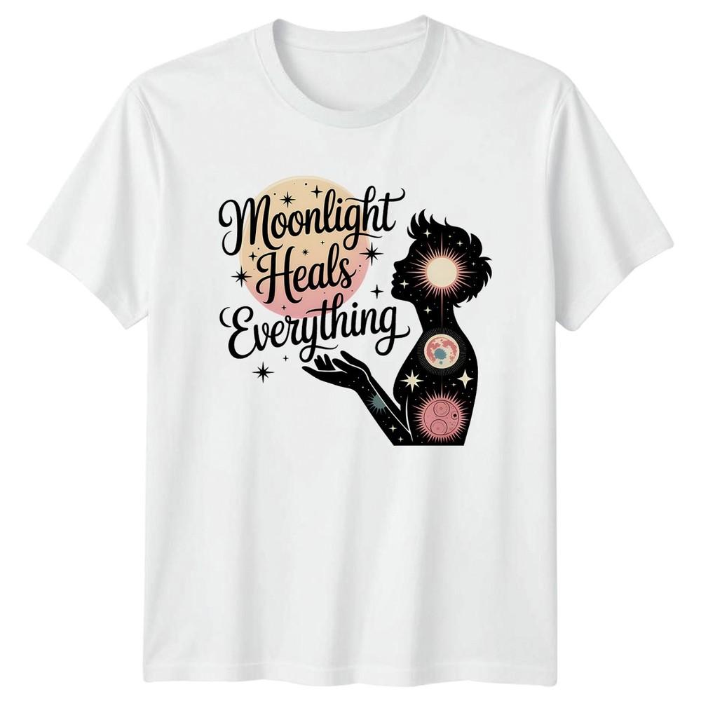 Moonlight Heals Everything Unisexs TShirt Celestial Spirituality Birthday Gift S