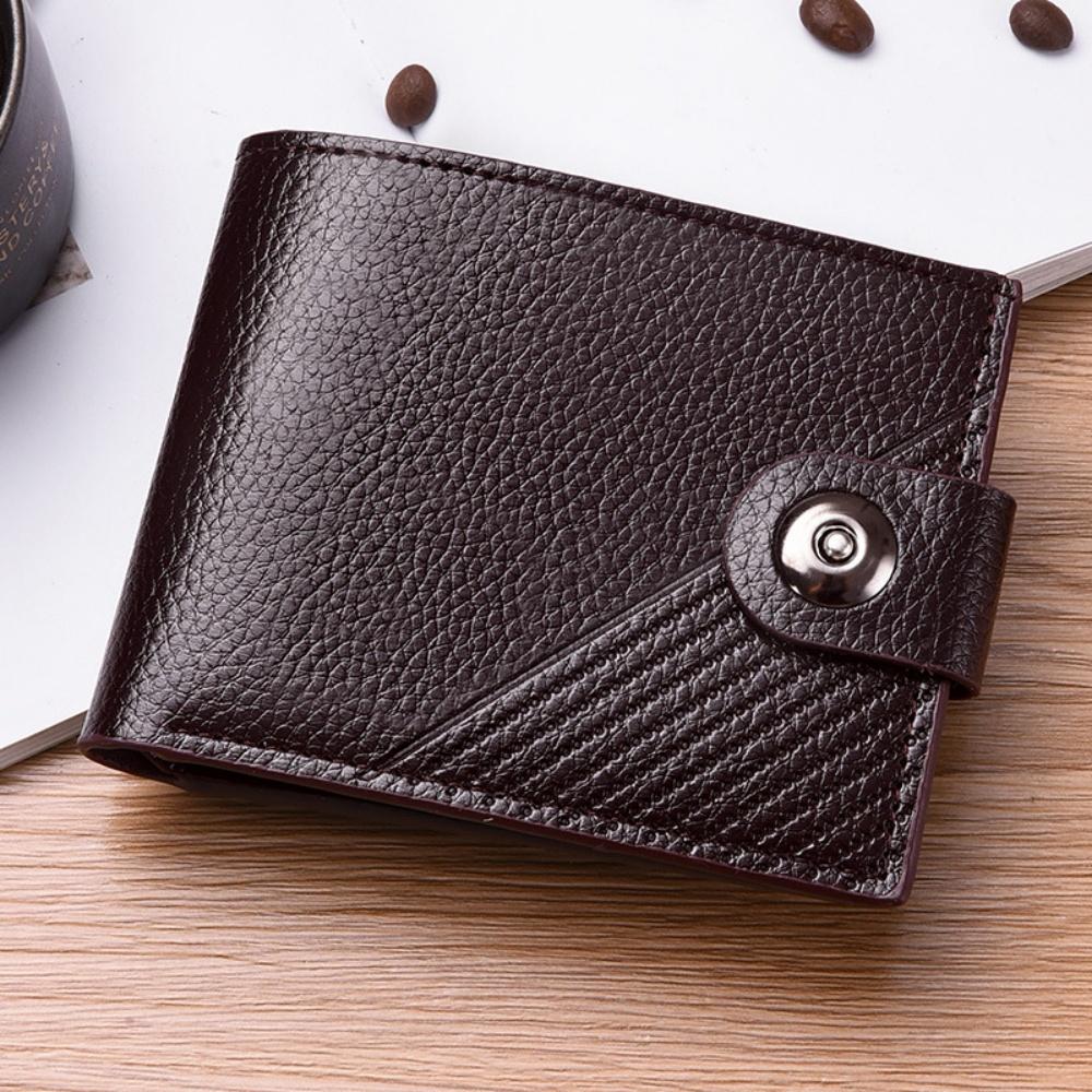 PU Leather Men's Short Wallet Ultra Slim Credit Card Holder Multi Card Case Purse Business Portable 3-fold Youth Fashion Wallet