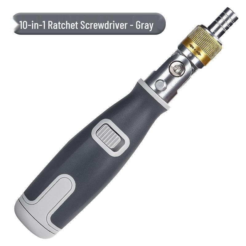 10-in-1 Multi-Angle Ratchet Screwdriver Set with Hidden Bits