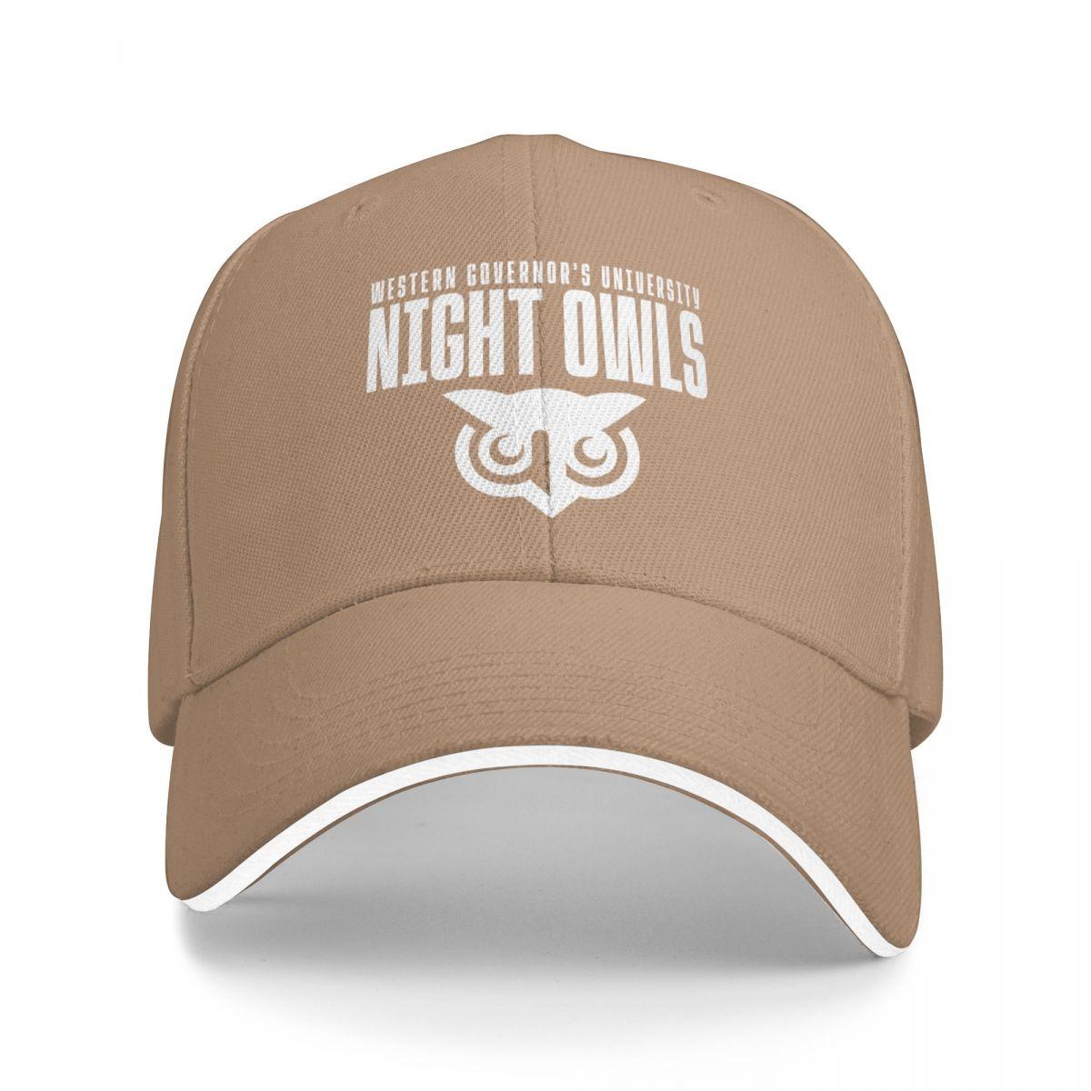 WGU  Western Governors University Night Owls  White Baseball Cap Luxury Hat  men  Men Womens