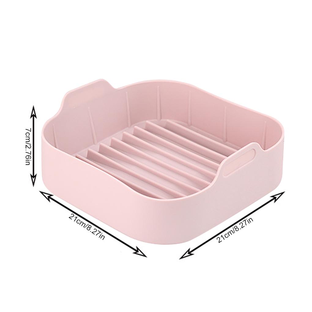 Air Fryer Silicone Pot Oven Basket Fried Chicken Pizza Baking Washable Replacement Pan Household Kitchen Cake Food Accessories