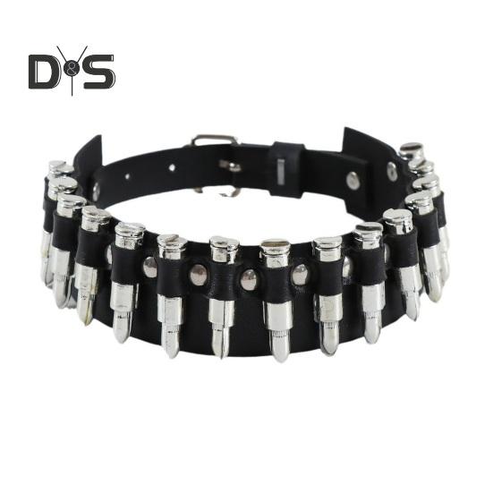 

Ожерелье-чокер из искусственной кожи с заклепками и воротником в стиле панк-рок, готическое ожерелье-чокер для женщин и мужчин, эффектные ювелирные изделия чёрный