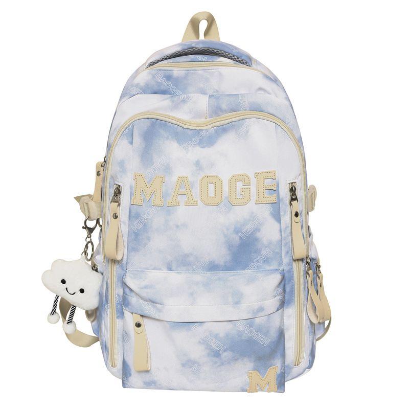 

Mk DN ~ Schoolbag Female College Students Backpack Junior High School Student Large Capacity Burden Alleviation Backpack Senior High School Student Blue