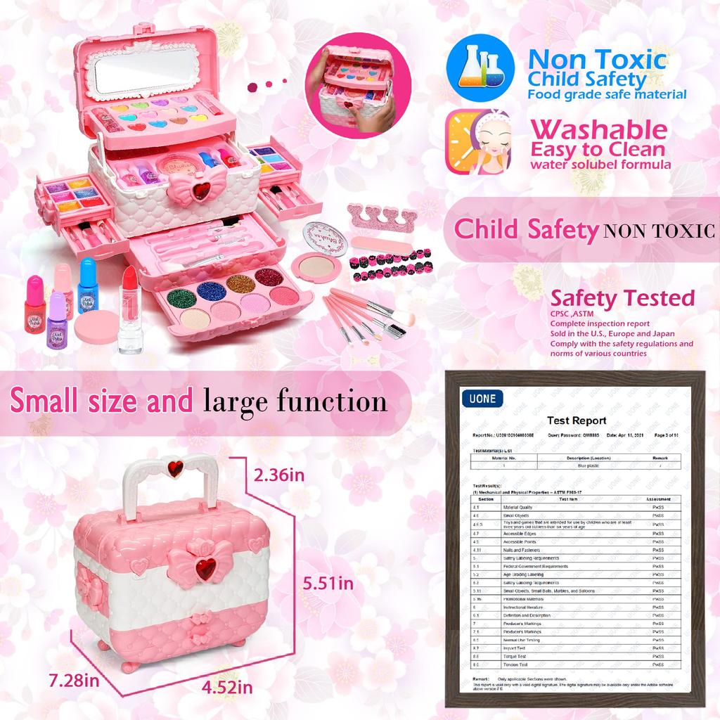 Kids Makeup Set for Girls Kids Makeup Set for Ages Maquillaje Para Play Makeup Perfect Toy for Little Princess Kids Ages Birthday Gift for Girls -