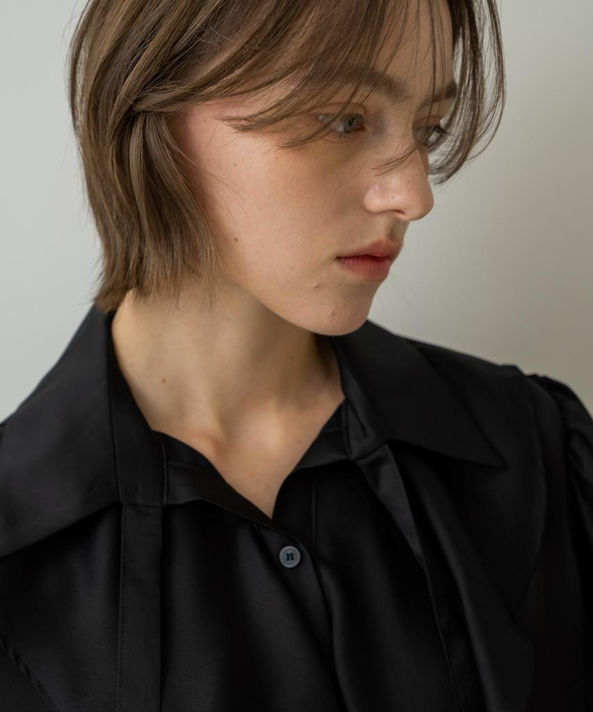 WIOE Mien Ruffle Tie Blouse_Black