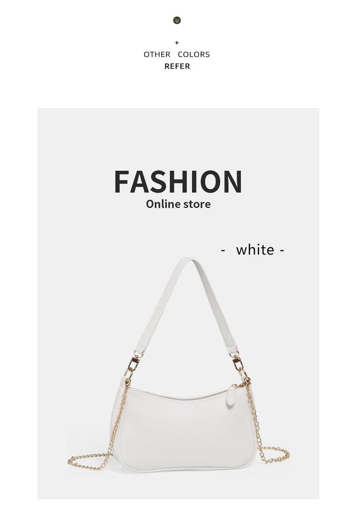 Trendy Versatile Retro Chain Baguette Underarm Crossbody Shoulder Bag for Women