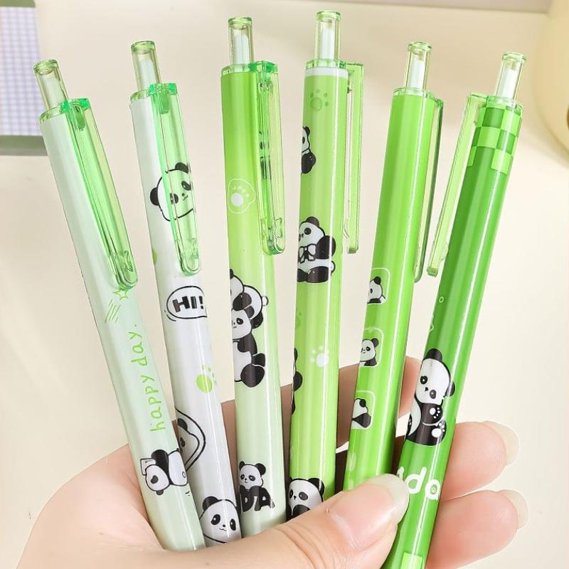 6Pcs Cartoon Cute Capybara Panda Gel Pens Kawaii Quick-Drying Writing Smooth Elegant Neutral Pens Student Stationery Gift