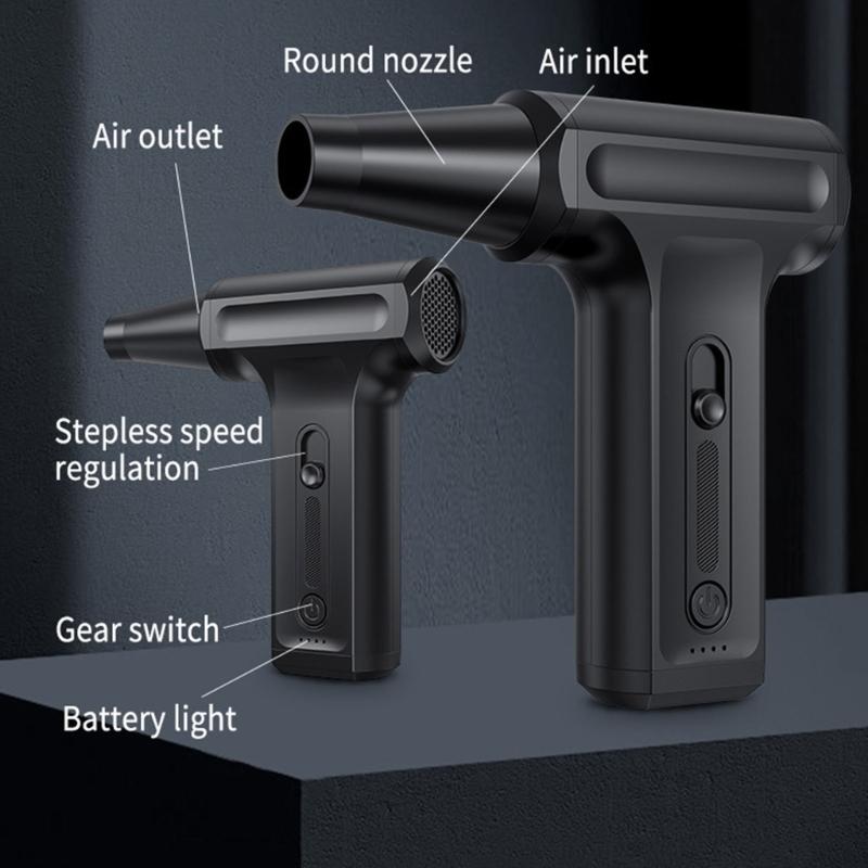 Powerful USB Rechargeable Blower Fan For PC Keyboard Cleaning Car Interior Dust Removal With 20000-130000RPM Motor