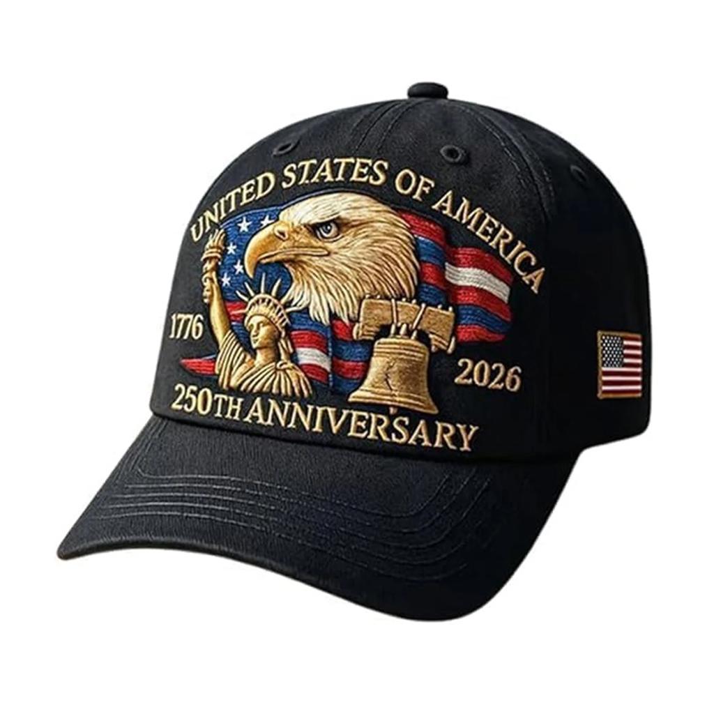 US 250th Anniversary Hat United States Eagle Printed Cotton Baseball Cap Adjustable Retro Patriotic Tribute Hats For Men Women