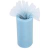 Polyester Sky Blue Tulle Roll 22M X 15Cm for DIY Tutu Crafting Wedding Car Decoration Floral Arrangements Party Room Doorway