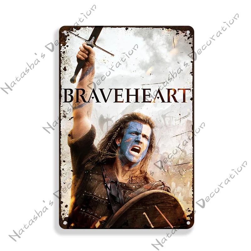 American Classic Movie Braveheart Metal Plaque Decorative Plate Cafe Home Man Cave Metal Tin Sign Wall Decor Metal Signs Poster